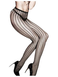 BACI AD2012 After Dark Jacquard Pantyhose OS - Stripe Black