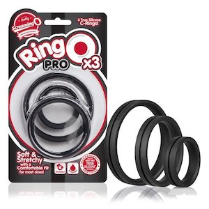 Screaming O Ringo Pro X3 Silicone Cock Rings - Black