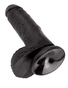 Classic Dildos: King Cock 7inch Cock with Balls - Black