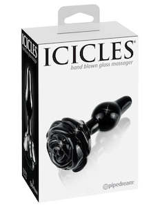 Icicles No. 77 Rose Butt Plug - Black