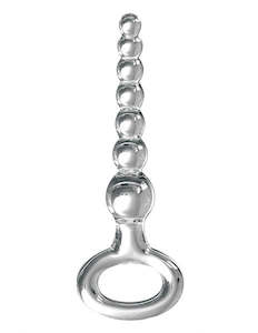 Glass Dildos: Icicles No. 67 Glass Ring Anal Bead