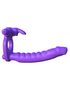 Female Sex Toys: Fantasy C-Ringz Silicone Double Penetrator Rabbit - Purple