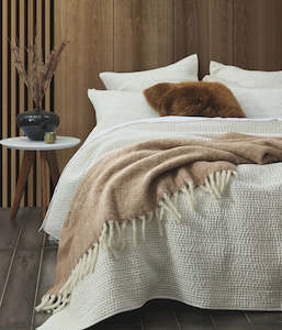 Bed Linen: Loom Coverlet Set - Chalk