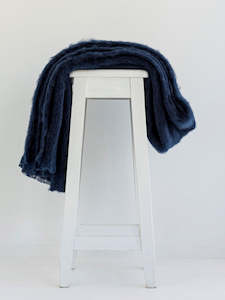 Throws: Navy Mohair Throw