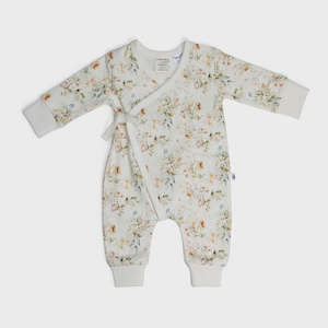 Clothing: Cotton Tie Babygrow - Floral