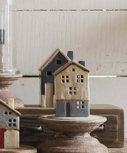 French Country Collections: Saint Malo Tea Light House with Stone Roof