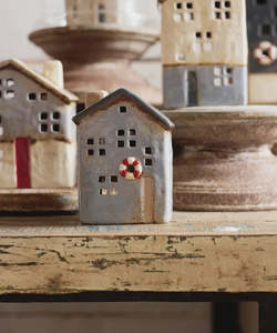 French Country Collections: Saint Malo Tea Light House w/Buoy Small