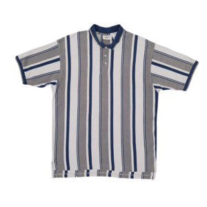 90s Trader Bay Vertical Stripe Polo Sz XL