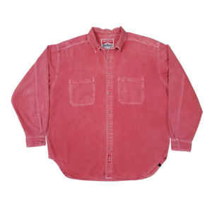 90s Marlboro Faded Red Denim Shirt Sz XXL