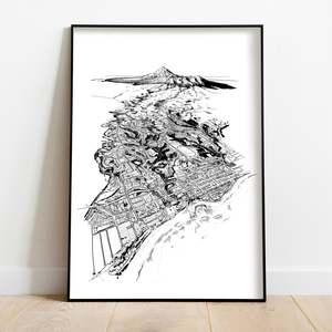 Local Prints By Leighton Corbett Art: NEW PLYMOUTH ART PRINT