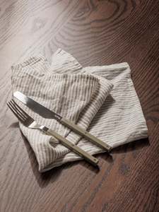 Kitchen Dining: Pinstripe Linen Tablecloth