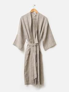 Robes: Chambray Mens Linen Robe