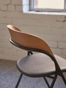 Trace Dining Chair w/ Leather Seat