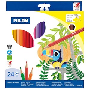 Milan Coloured Pencils Hexagonal Pack 24 Assorted Colours