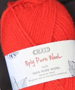 Crucci Yarn: Crucci 8ply Soft Machine Wash Pure Wool