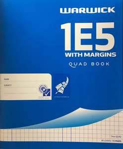 School Supplies: Exercise Book Warwick 1E5 W/Margin 7MM 36LF