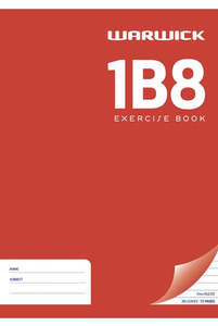 School Supplies: Exercise Book Warwick 1B8 A4 7mm 36 Leaf