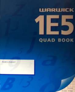 School Supplies: EXERCISE BOOK WARW 1E5 7MM QUAD 36LF