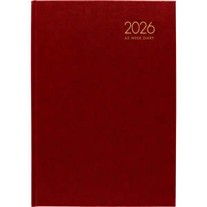 2026 Diary Collins Windsor A5 Week to View Red