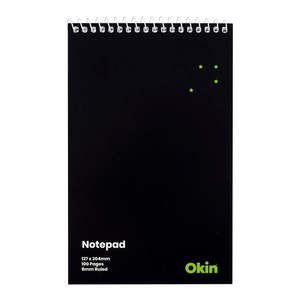 Okin Spiral Notepad 127x204mm Soft Cover 100 pg