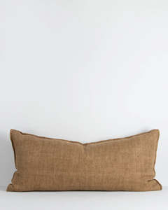 Products: Flaxmill Lodge Cushion Feather Filled | Fenugreek 40 x 90cm