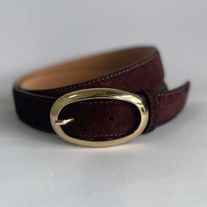 Fashion: Suede Belt | Choc | Gold Buckle