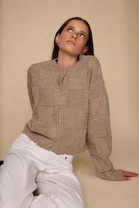 Squares Cardi | Latte Sparkle