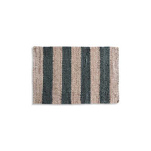 Jute Mat Green Stripe