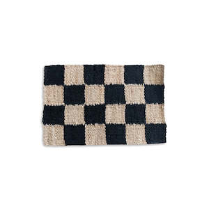 Jute Mat Black Checker
