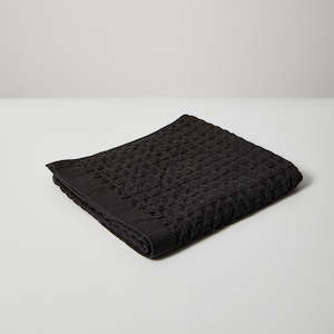 Linen Waffle Hand towel - Blk
