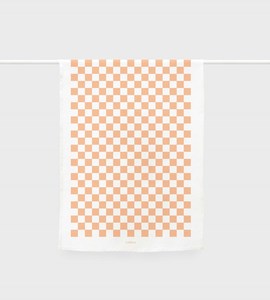 Lettuce: Checkers Peach Tea Towel