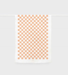 Checkers Peach Tea Towel