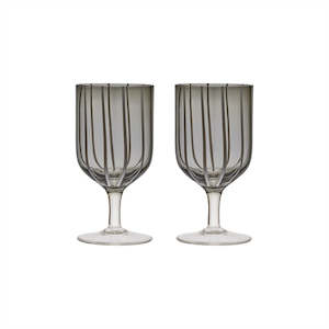 Oyoy: Mizu Wine Glasses | Grey | Set x 2