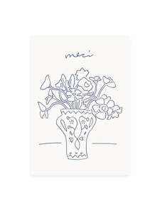 Stationery: Postcard - Flowers Merci