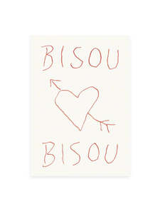 Stationery: Postcard - bisou bisou
