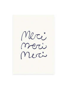 Stationery: Postcard - merci merci merci