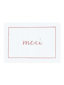 Postcard - merci stripes