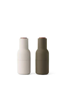 Audo Bottle Grinder - Hunting Green/ Beige w Walnut Lid