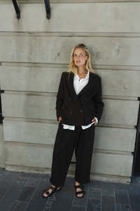 Pants: Pleated Wool Pant