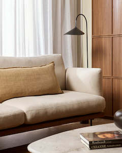 Homewares: Flaxmill Lodge Cushion Feather Filled | Fenugreek 40 x 90cm