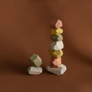 Rattles Teethers: Balancing Stones - Pastel