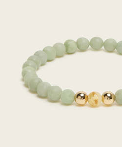 Jewellery: Inner Abundance Bracelet with Rutilated Quartz & Burmese Jade