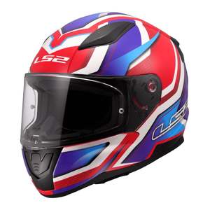 Motorcycle Road Helmets: LS2 FF353 Rapid II Helmet Flitz - White / Blue / Red