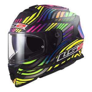 Motorcycle Road Helmets: LS2 FF800 Storm II Power - Matte Black / Rainbow 06
