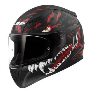 Motorcycle Road Helmets: LS2 FF353 Rapid II Kaiju Helmets - Matte Black / Red / White 06