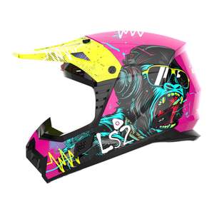 Motocross Helmets: LS2 MX706J COZ Junior Gorilla Helmet - Gloss Purple 06