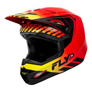 Motocross Helmets: FLY Racing Kinetic Menace Helmet - Red / Black / Yellow