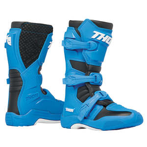 Motocross Boots: THOR BLITZ XR BOOTS YOUTH BL/BK