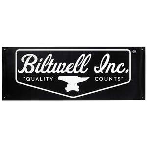 Gifts Novelties: BILTWELL SHOP BANNER SHIELD LOGO [BLACK/WHITE] 45x123CM