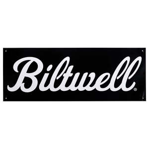 Gifts Novelties: BILTWELL SHOP BANNER SCRIPT [BLACK/WHITE] 45x123CM